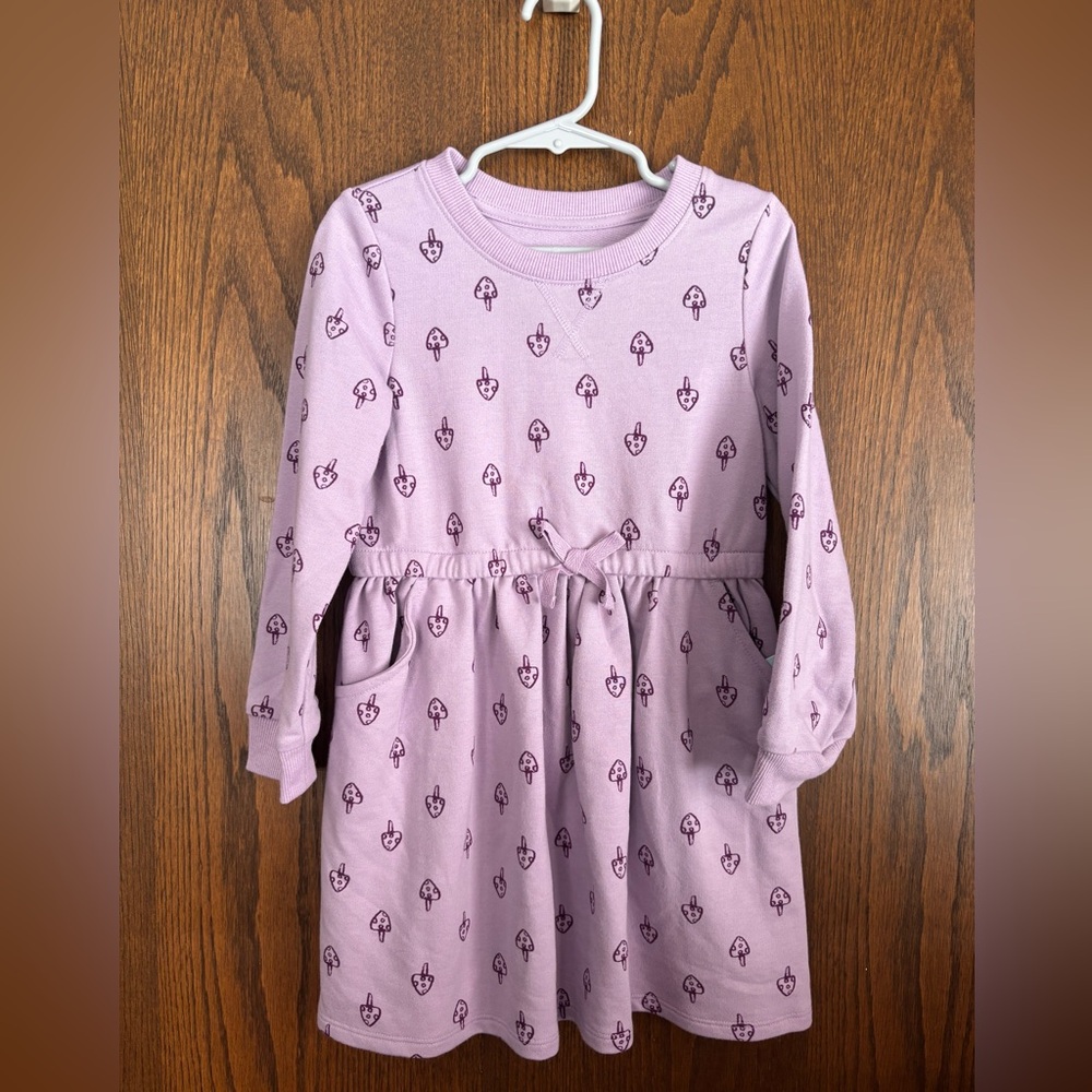 Target Lilac Kids Dress with Mushroom Pattern 4T NWT